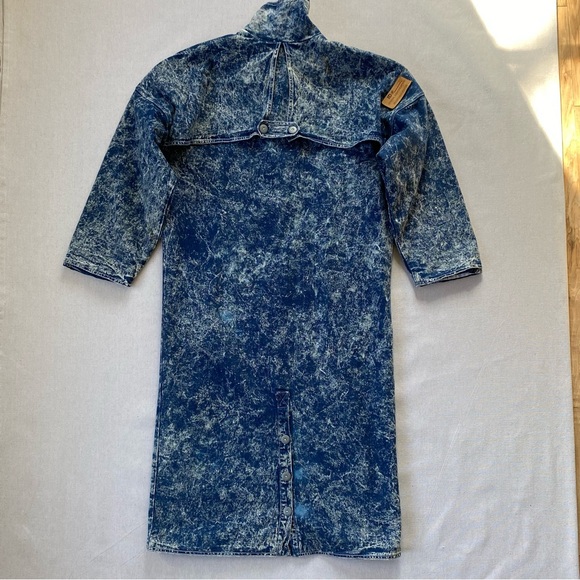 Vintage ID# Official Identification Denim Acid Wash Trench Coat Size 3 Unisex - Picture 10 of 16